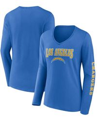 Fanatics - Los Angeles Chargers Wordmark Long Sleeve V-neck T-shirt - Lyst