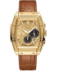 JBW - Echelon Chronograph Brown Genuine Calf Leather Watch - Lyst