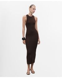 Mango - Halter-neck Knitted Dress - Lyst