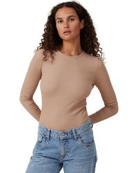 Cotton On - The One Rib Crew Long Sleeve Top - Lyst