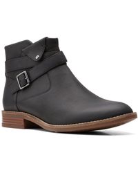 clarks womens camzin dime booties flat heel