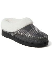 Dearfoams - Nyla Felted Plaid Moccasin Toe Clog House Shoe Slipper - Lyst