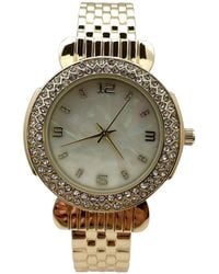 Olivia Pratt - Round Face Rhinestone Bezel Bangle Watch - Lyst