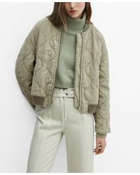 Mango - Quilted Bomber Jacket - Lyst