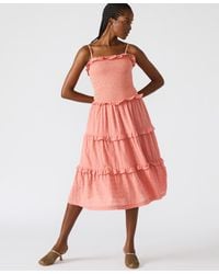 Steve Madden - Nash Smocked Tiered Midi Dress - Lyst