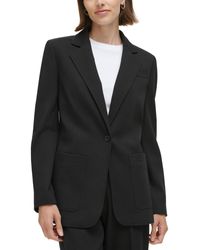 Calvin Klein - Petite Notched-collar One-button Jacket - Lyst