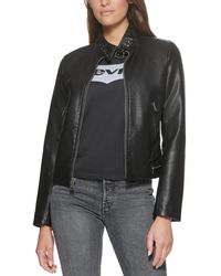Levi's - Faux-leather Latch Collar Lined Moto Racer Jacket - Lyst