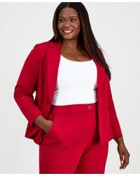 Kasper - Plus Size Notched Collar One-button Blazer - Lyst