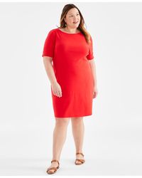 Style & Co. - Plus Size Solid Boat-neck Dress - Lyst