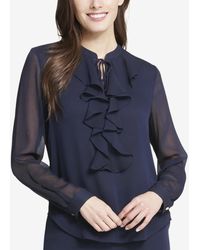 Tommy Hilfiger - Ruffled Tie-neck Blouse - Lyst