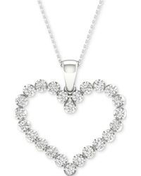 Forever Grown Diamonds - Lab-created Diamond Open Heart 18" Pendant Necklace (1/2 Ct. T.w. - Lyst