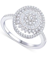 Macy's - Diamond Round & Baguette Halo Cluster Ring (1/2 Ct. T.w. - Lyst