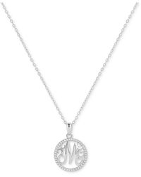 Giani Bernini - Cubic Zirconia M Initial Halo 18" Pendant Necklace - Lyst