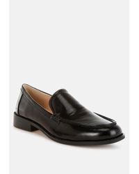 Rag & Co - Corleone Pleather Stacked Heel Loafers - Lyst