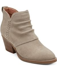 Earth - Chandy Ruched Block Heel Booties - Lyst