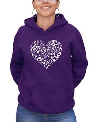 LA Pop Art - Hooded Word Art Heart Notes Sweatshirt Top - Lyst
