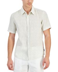 Michael Kors - Slim-fit Floral Ditsy-print Button-down Linen Shirt - Lyst