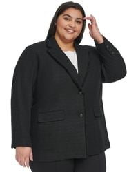Karl Lagerfeld - Plus Size Fringe Trim Tweed Blazer - Lyst