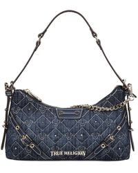 TRUE RELIGION - Studded Denim Chain Shoulder Bag - Lyst