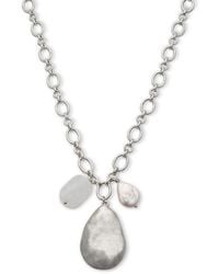 Style & Co. - Hammered Teardrop & Freshwater Pearl Pendant Necklace - Lyst
