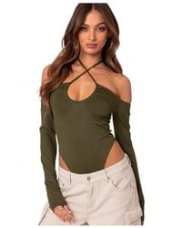 Edikted - Taurus Plunge Neck Bodysuit - Lyst