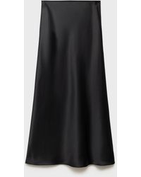Mango - Satin Long Skirt - Lyst