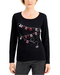 karen scott embellished tops