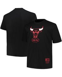 Mitchell & Ness - Distressed Chicago Bulls Big And Tall Hardwood Classics Vintage-like Logo T-shirt - Lyst