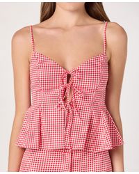 Astr - Alma Sweetheart Neck Sleeveless Peplum Top - Lyst