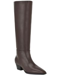 Calvin Klein - Varcey Tall Leather Block Heel Boots - Lyst