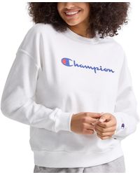 Champion - Logo Fleece Crewneck Sweatshirt - Lyst