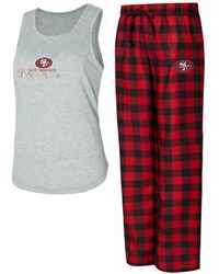 Concepts Sport - Gray/scarlet San Francisco 49ers Petition Tank Top And Pants Sleep Set - Lyst
