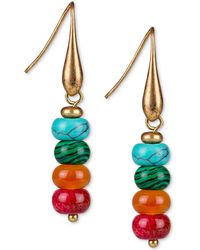 Patricia Nash - Gold-tone Multicolor Beaded Drop Earrings - Lyst