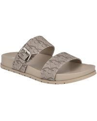 Calvin Klein - Landesa Double Band Flat Slip-on Sandals - Lyst