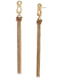 Steve Madden - Signature Logo Fringe Earrings - Lyst