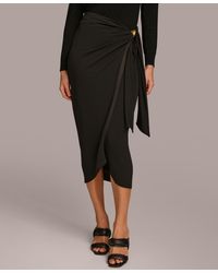 Donna Karan - Faux-wrap Midi Skirt - Lyst