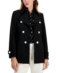 Anne Klein - Faux Double-breasted Trench Coat - Lyst