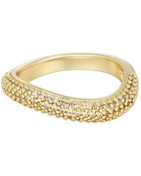 Adornia - Cubic Zirconia Curved Chunky Band Ring - Lyst