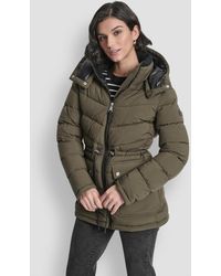 DKNY - Shine Hooded Anorak Puffer Coat - Lyst