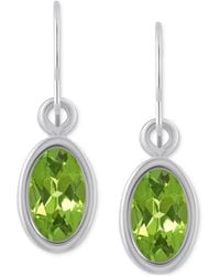 Macy's - Oval Gemstone Drop Earrings - Lyst