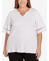 Ruby Rd. - Plus Size Interlock Cotton Top - Lyst