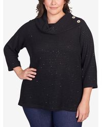 Ruby Rd. - Plus Size Soft Sequin Cowl Neck Top - Lyst