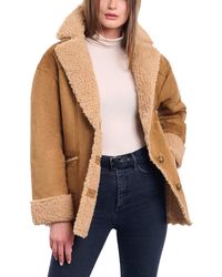 Lucky Brand - Faux-shearling Button-front Coat - Lyst