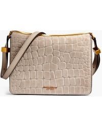 Donna Karan - Jericho Croco Suede Small Shoulder Bag - Lyst
