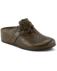 Spring Step - Lilybean Leather Perforated Clogs - Lyst