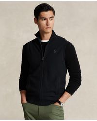 Polo Ralph Lauren - Mesh-knit Cotton Full-zip Sweater Vest - Lyst