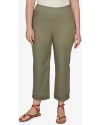 Ruby Rd. - Plus Size Pleated Hem Denim Ankle Pants - Lyst