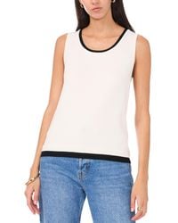 Vince Camuto - Contrast-trim Sleeveless Sweater - Lyst
