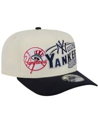KTZ - Cream/navy New York Yankees Classic A-frame 9fifty Snapback Hat - Lyst