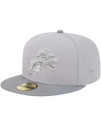 KTZ - Gray/graphite Detroit Lions Iron Cloud 59fifty Fitted Hat - Lyst